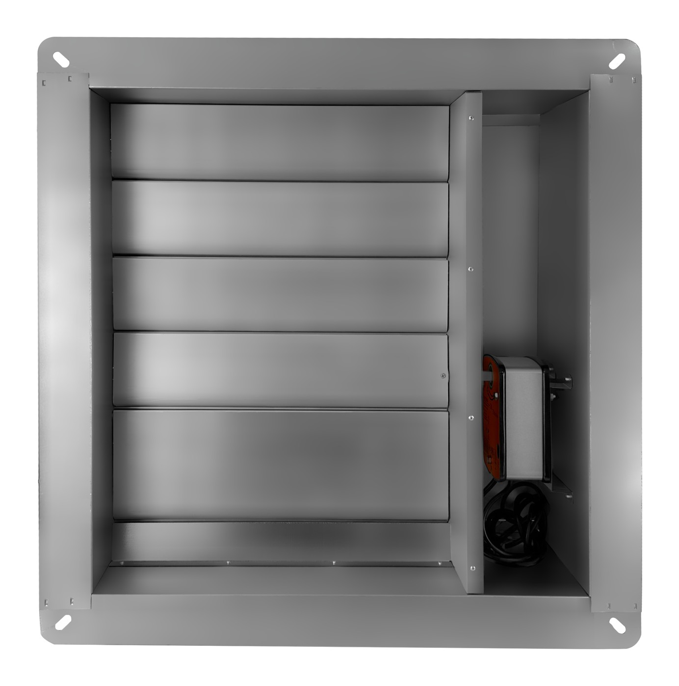 Клапан воздушный ПВКО-А(У-СТ) (оцинкованный корпус, алюминиевые лопатки, утепленный, стеновой)