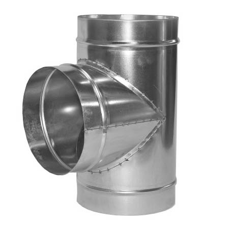 Тройник 90° Ø180 мм оцинкованный Ванвент для круглых воздуховодов